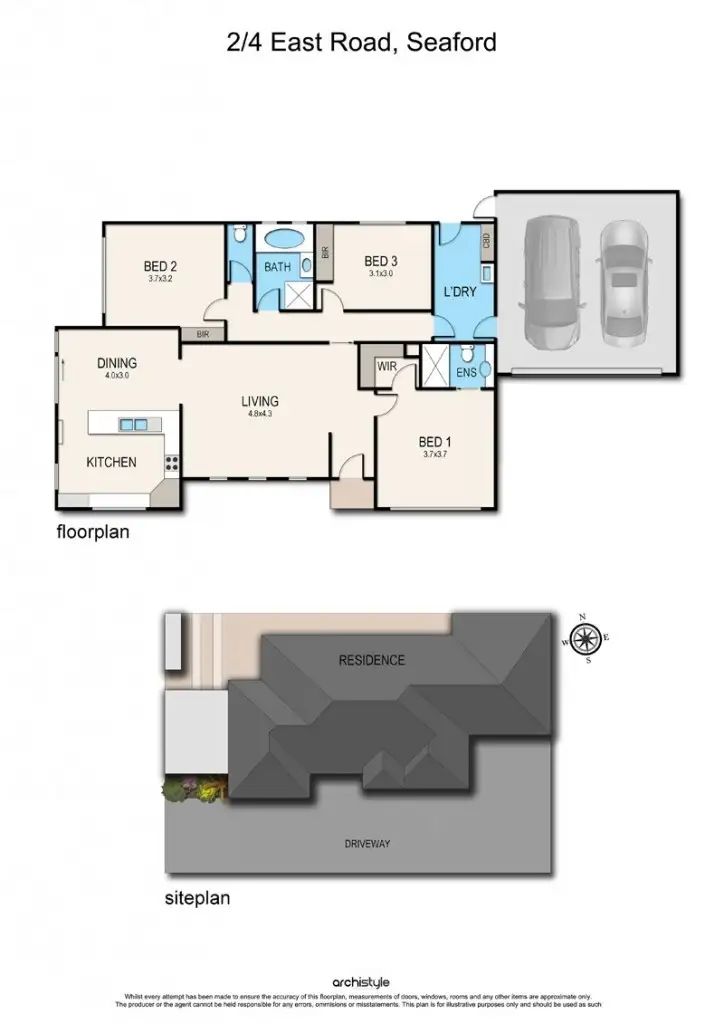 Floorplan of Homely unit listing, 2/4 East Road, Seaford VIC 3198