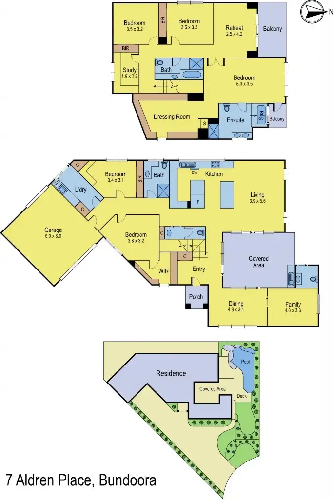 Floorplan of Homely house listing, 7 Aldren Place, Bundoora VIC 3083