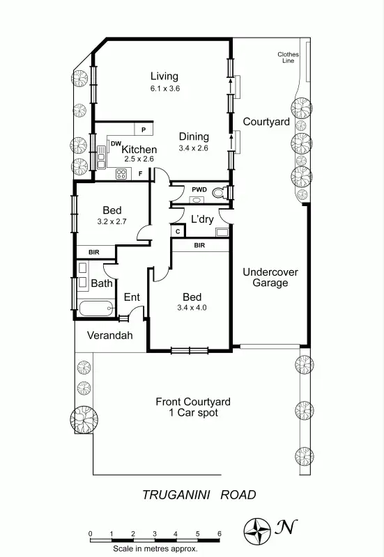 Floorplan of Homely unit listing, 1/74 Truganini Road, Carnegie VIC 3163