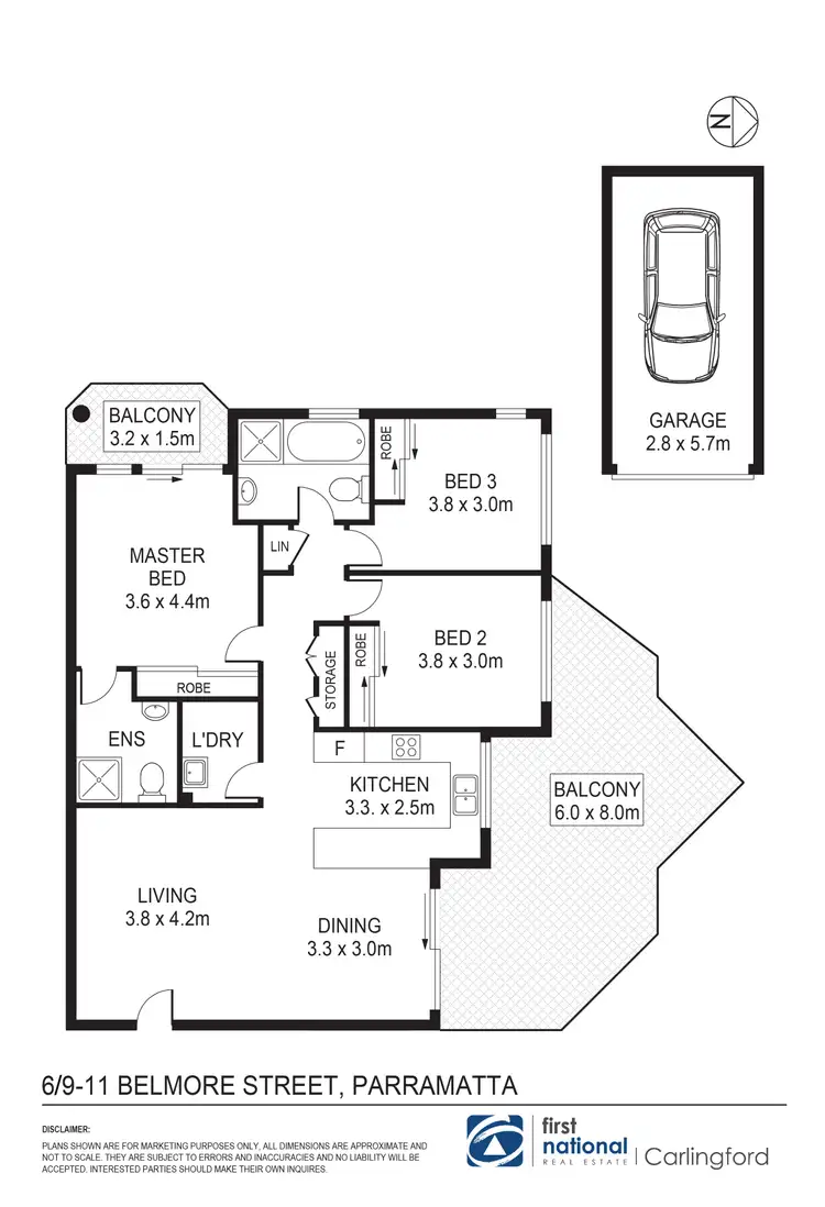 Floorplan of Homely apartment listing, 6/9-11 Belmore Street, North Parramatta NSW 2151