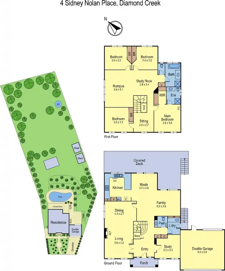 Floorplan of Homely house listing, 4 Sidney Nolan Place, Diamond Creek VIC 3089