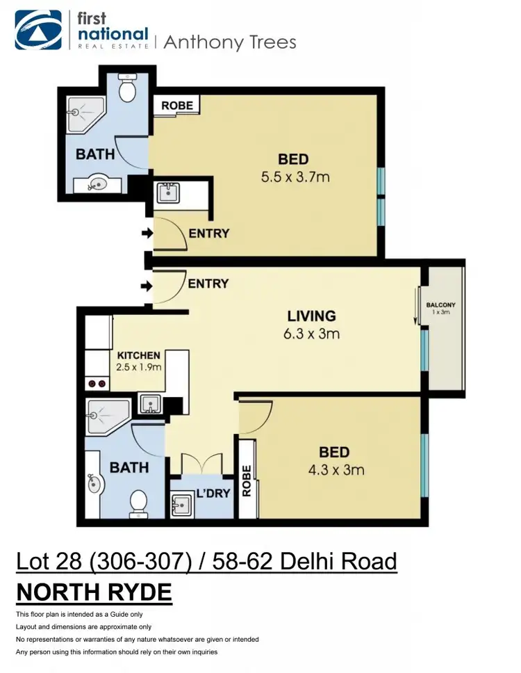 Floorplan of Homely apartment listing, 306-307/58-62 Delhi Road, Macquarie Park NSW 2113