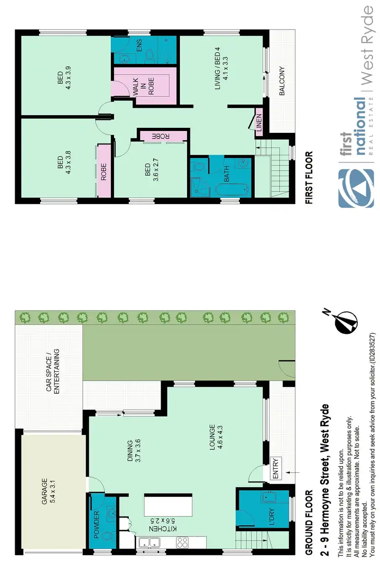 Floorplan of Homely townhouse listing, 2/9 Hermoyne Street, West Ryde NSW 2114