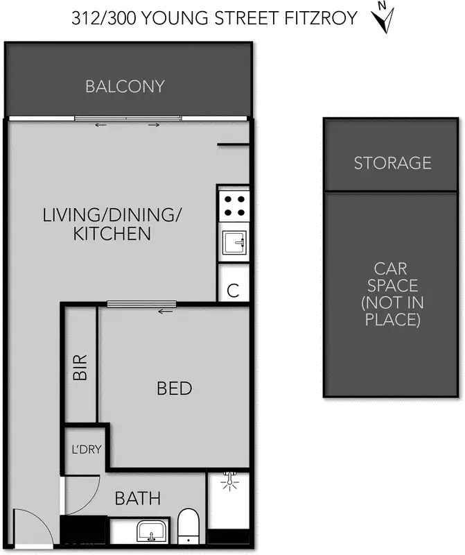 Floorplan of Homely apartment listing, 312/300 Young Street, Fitzroy VIC 3065