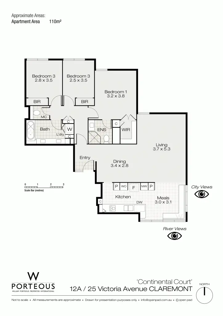 Floorplan of Homely apartment listing, 12A/25 Victoria Avenue, Claremont WA 6010