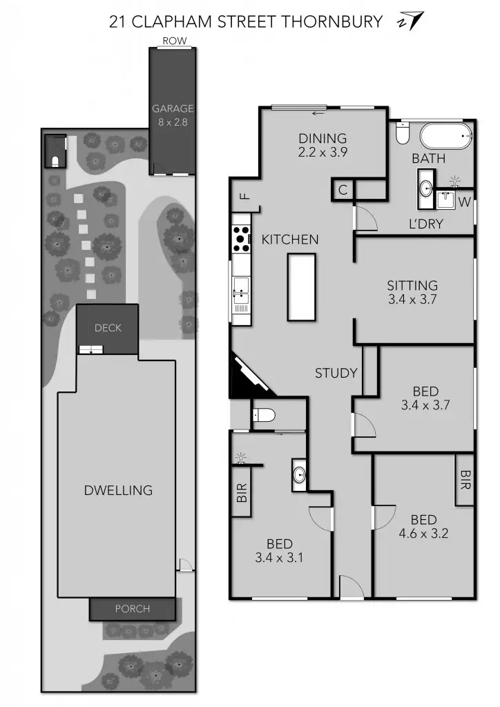 Floorplan of Homely house listing, 21 Clapham Street, Thornbury VIC 3071