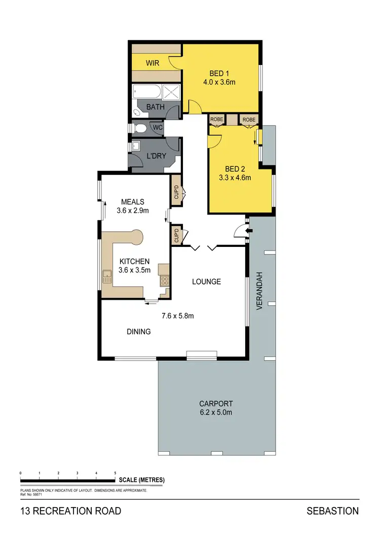 Floorplan of Homely house listing, 13 Recreation Road, Sebastian VIC 3556