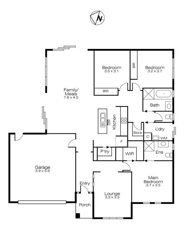 Floorplan of Homely house listing, 14 Orbost Drive, Miners Rest VIC 3352