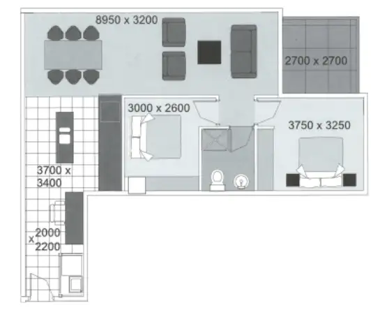 Floorplan of Homely apartment listing, 1311/91 - 97 North Terrace, Adelaide SA 5000