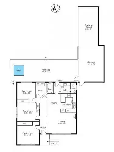 Floorplan of Homely house listing, 9 Gilbert Street, Wendouree VIC 3355