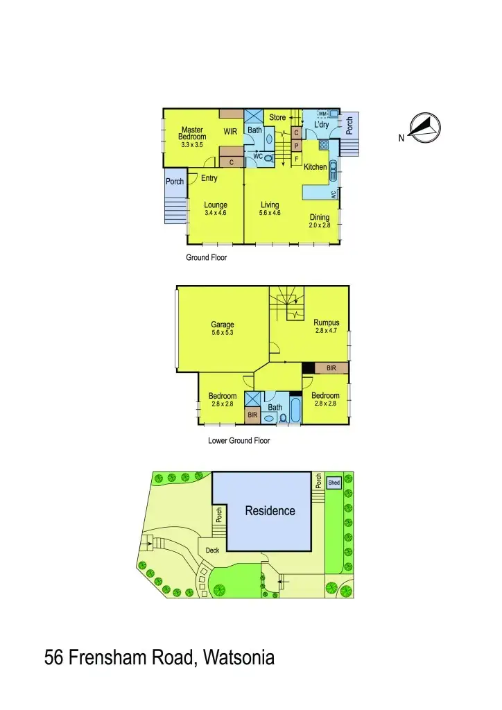 Floorplan of Homely house listing, 56 Frensham Road, Watsonia VIC 3087