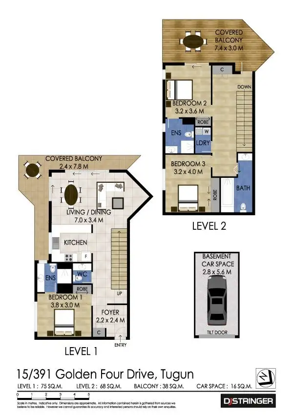 Floorplan of Homely unit listing, 15/391 Golden Four Drive 'Tugun Palms', Tugun QLD 4224