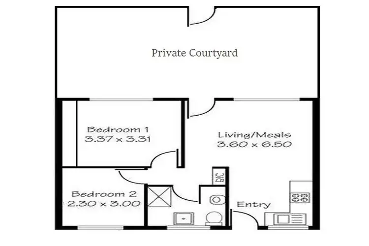 Floorplan of Homely unit listing, 4/74 First Avenue, St Peters SA 5069