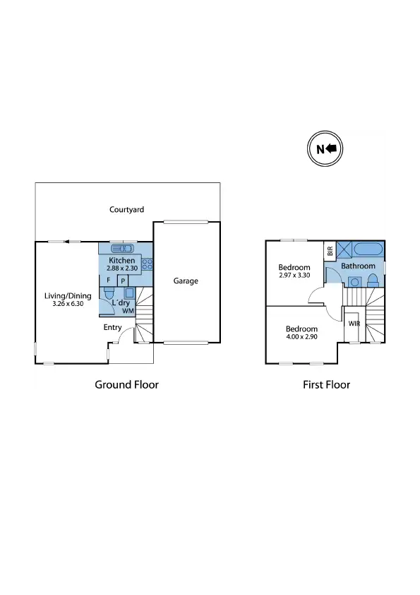 Floorplan of Homely townhouse listing, 6/140 Rupert Street, West Footscray VIC 3012