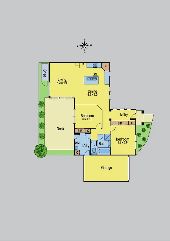 Floorplan of Homely townhouse listing, 2/42 Sherwood Avenue, Chelsea VIC 3196