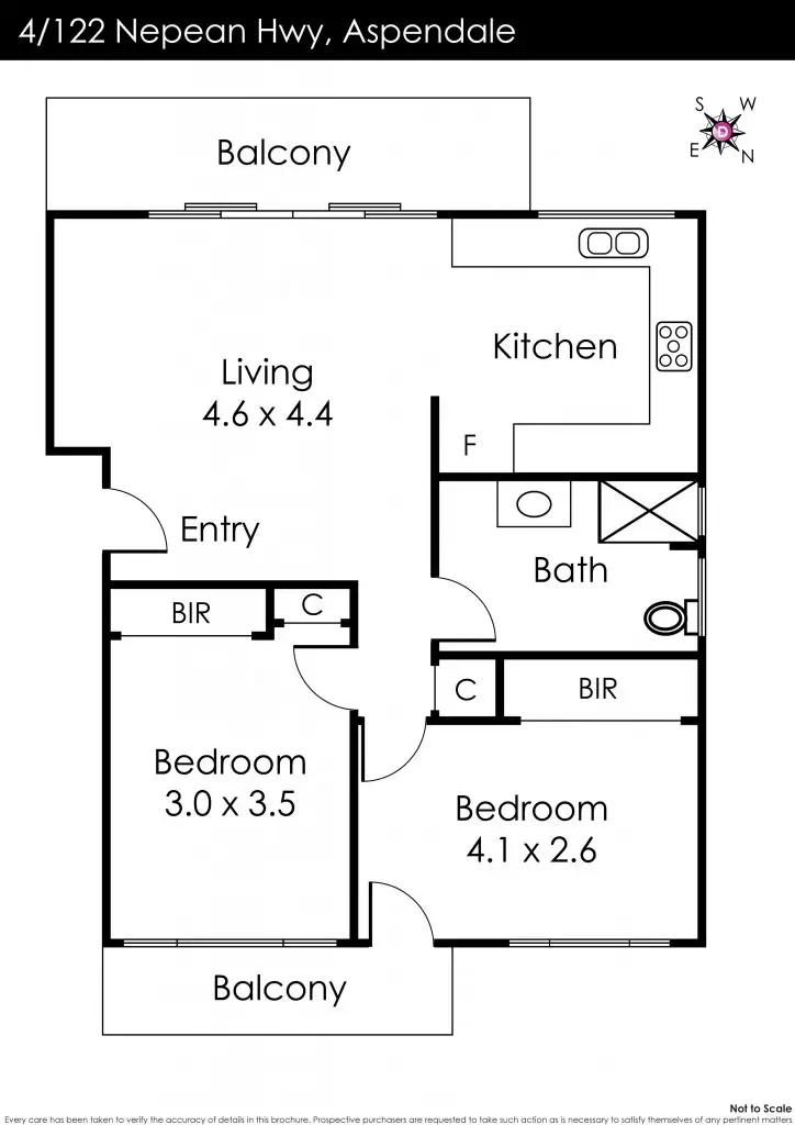 Floorplan of Homely apartment listing, 4/122 Nepean Hwy, Aspendale VIC 3195