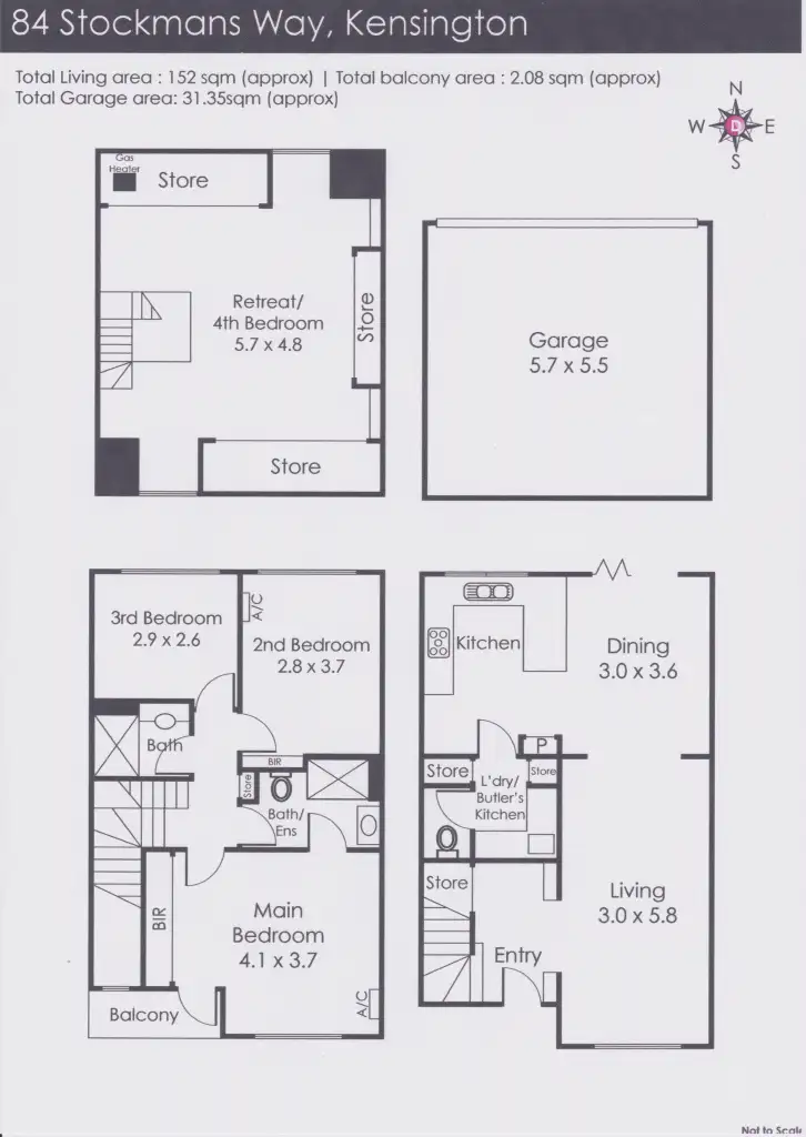 Floorplan of Homely house listing, 84 Stockmans Way, Kensington VIC 3031