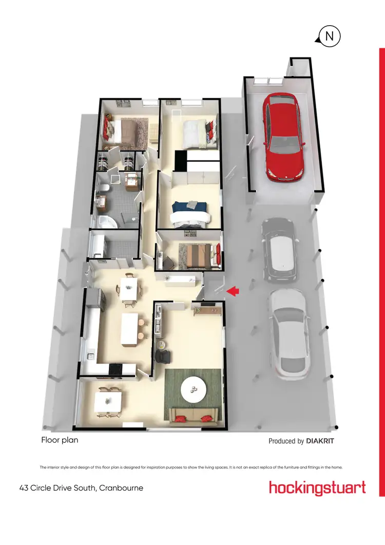 Floorplan of Homely house listing, 43 Circle Drive South, Cranbourne VIC 3977