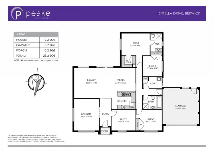 Floorplan of Homely house listing, 1 Sittella Drive, Berwick VIC 3806