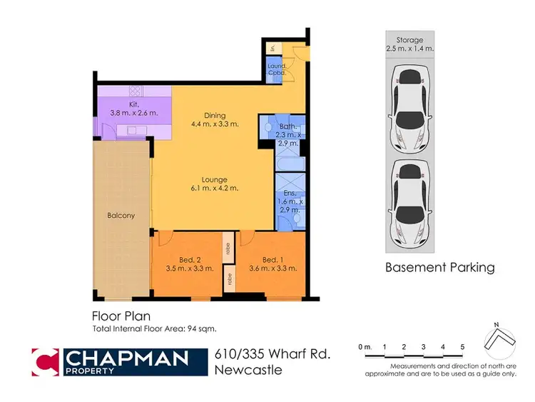 Floorplan of Homely apartment listing, 610/335 Wharf Road, Newcastle NSW 2300