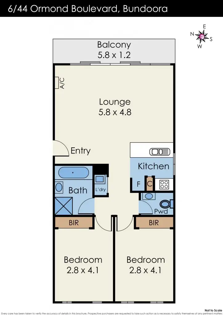 Floorplan of Homely apartment listing, 6/44 Ormond Boulevard, Bundoora VIC 3083