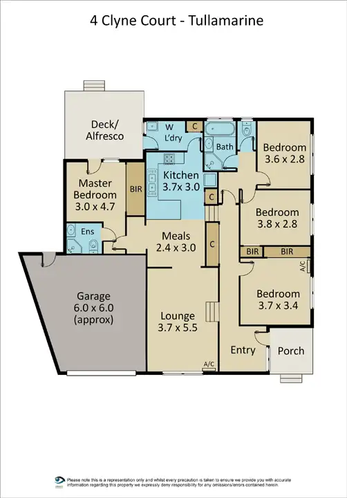 Floorplan of Homely house listing, 4 Clyne Court, Tullamarine VIC 3043