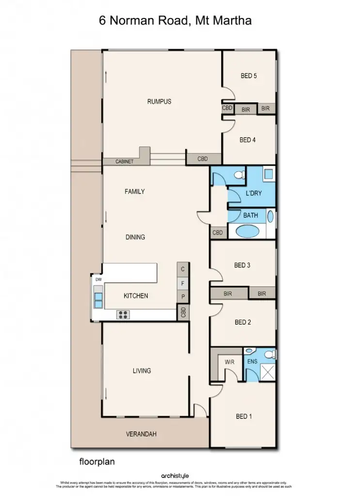 Floorplan of Homely house listing, 6 Norman Road, Mount Martha VIC 3934