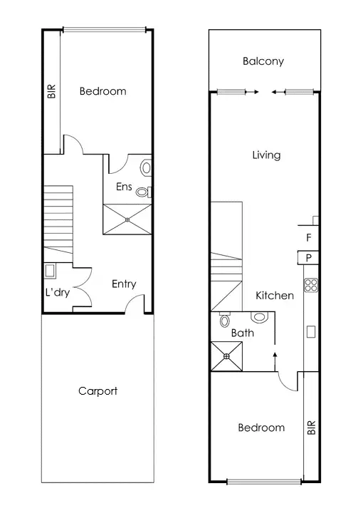 Floorplan of Homely townhouse listing, 2/22 Buckingham Street, Richmond VIC 3121