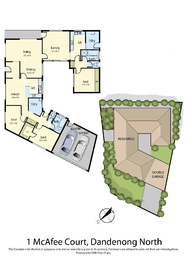 Floorplan of Homely house listing, 1 McAfee Court, Dandenong North VIC 3175