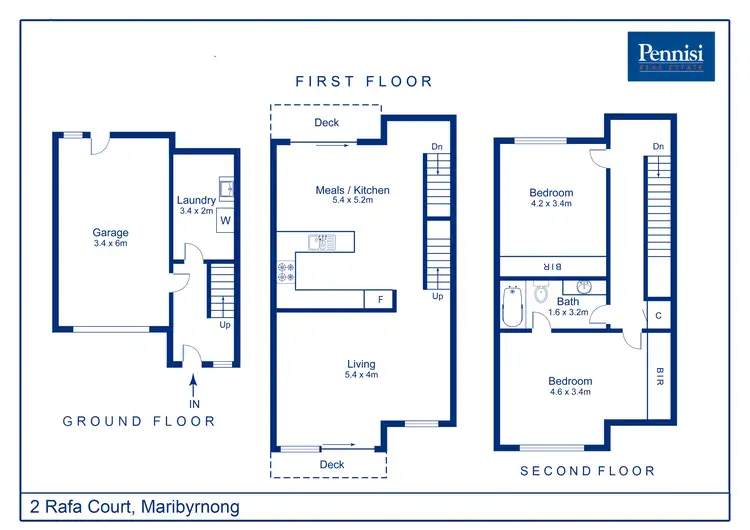 Floorplan of Homely townhouse listing, 2 Rafa Court, Maribyrnong VIC 3032