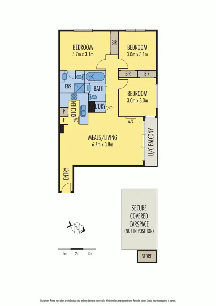Floorplan of Homely apartment listing, 1304/58 Jeffcott Street, West Melbourne VIC 3003
