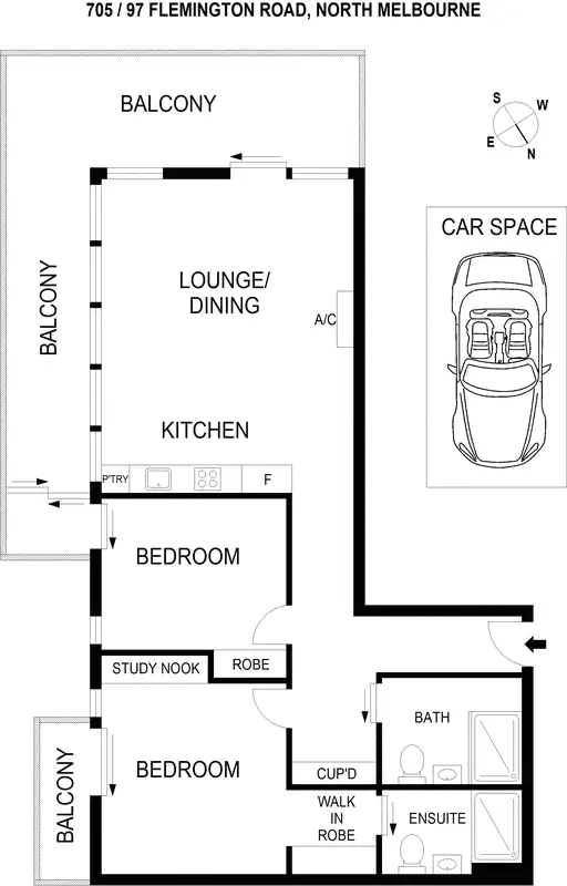 Floorplan of Homely apartment listing, 705/97 Flemington Road, North Melbourne VIC 3051