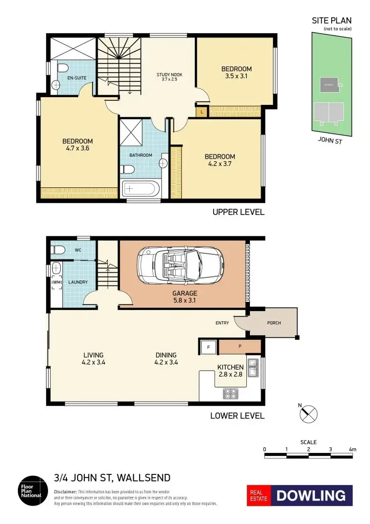 Floorplan of Homely townhouse listing, 3/4 John Street, Wallsend NSW 2287