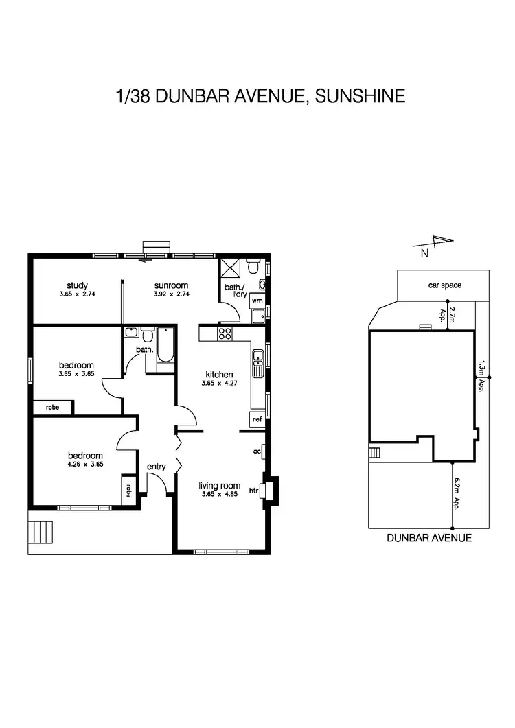 Floorplan of Homely house listing, 1/38 Dunbar Avenue, Sunshine VIC 3020