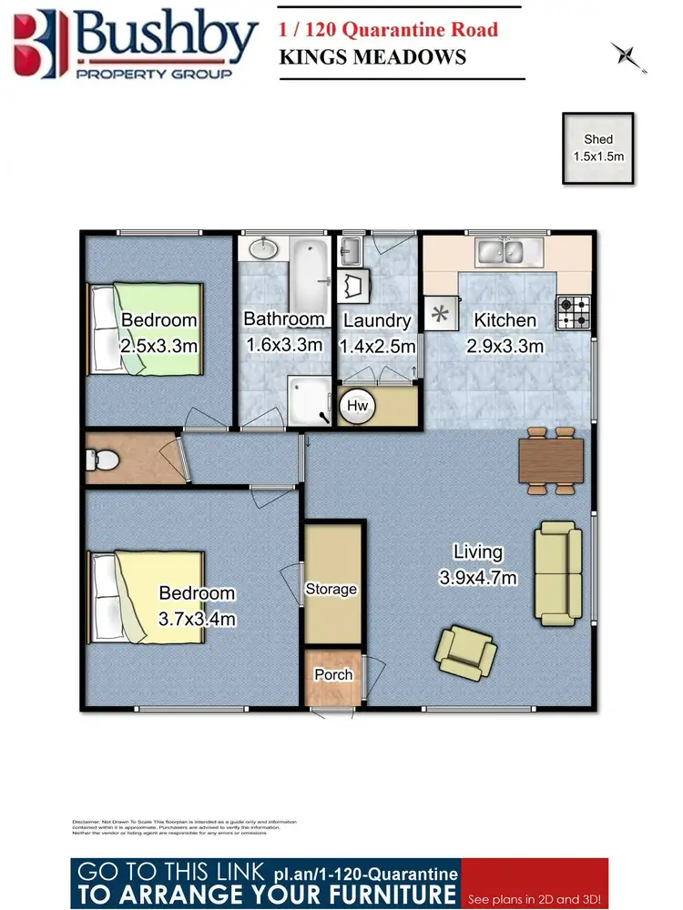 Floorplan of Homely unit listing, 1/120 Quarantine Road, Norwood TAS 7249