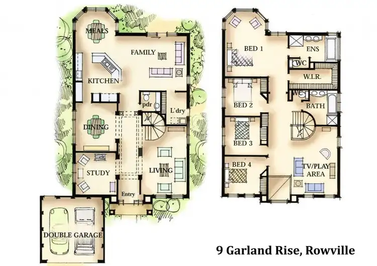 Floorplan of Homely house listing, 9 Garland Rise, Rowville VIC 3178