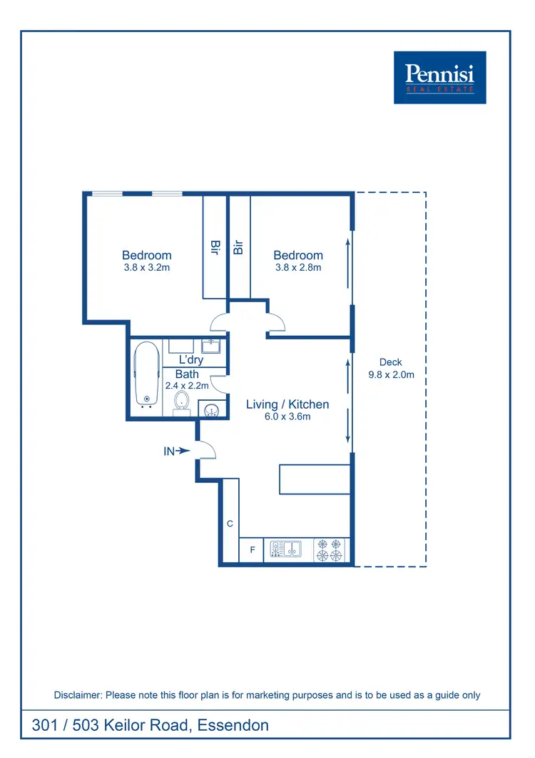 Floorplan of Homely apartment listing, 301/503 Keilor Road, Niddrie VIC 3042