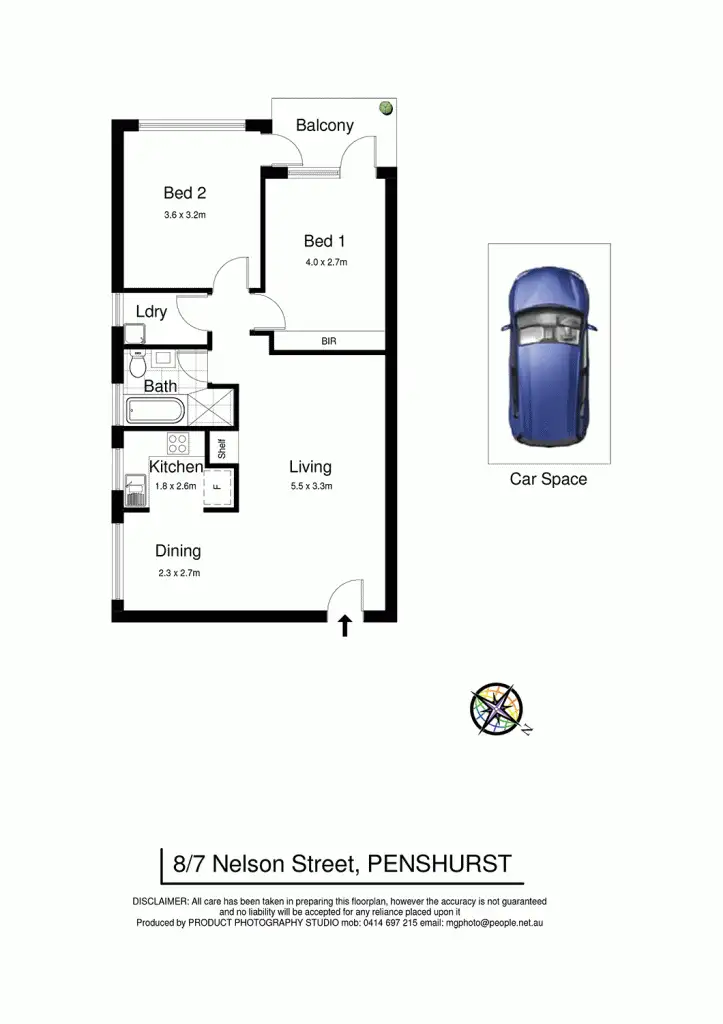 Floorplan of Homely unit listing, 8/7 Nelson St, Penshurst NSW 2222