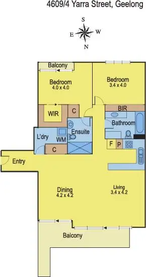 Floorplan of Homely apartment listing, 4609/4 Yarra Street, Geelong VIC 3220