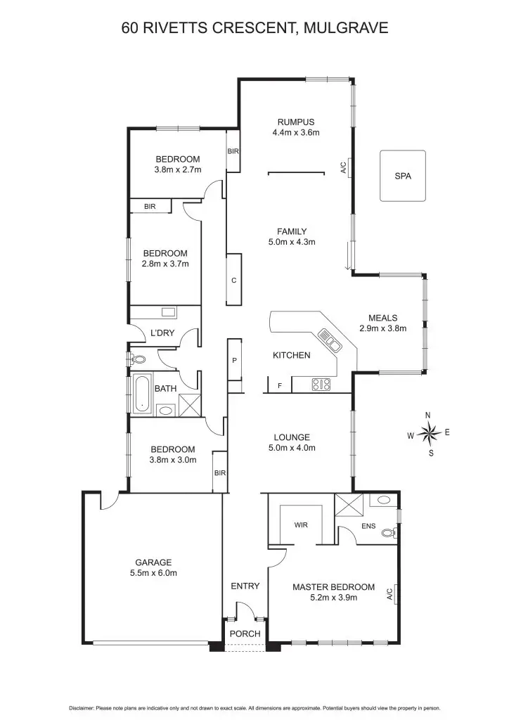 Floorplan of Homely house listing, 60 Rivett Crescent, Mulgrave VIC 3170