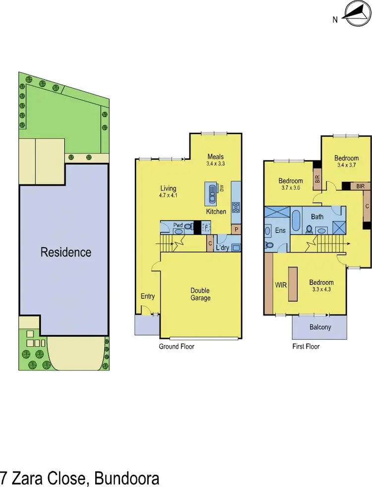 Floorplan of Homely house listing, 7 Zara Close, Bundoora VIC 3083