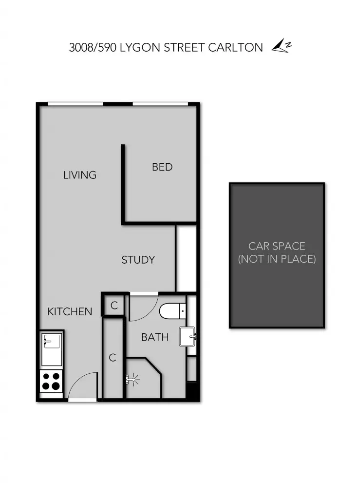 Floorplan of Homely unit listing, 3008/590 Lygon Street, Carlton VIC 3053
