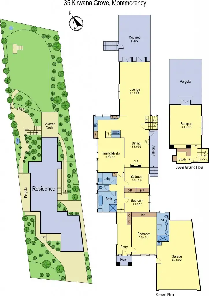 Floorplan of Homely house listing, 35 Kirwana Grove, Montmorency VIC 3094