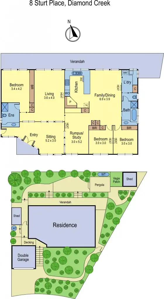 Floorplan of Homely house listing, 8 Sturt Place, Diamond Creek VIC 3089