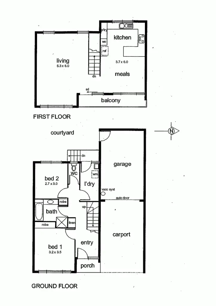 Floorplan of Homely townhouse listing, 2/6 Firth Street, Doncaster VIC 3108