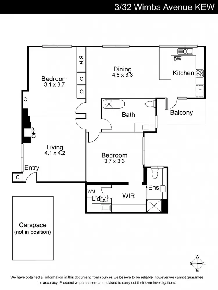 Floorplan of Homely unit listing, 3/32 Wimba Avenue, Kew VIC 3101