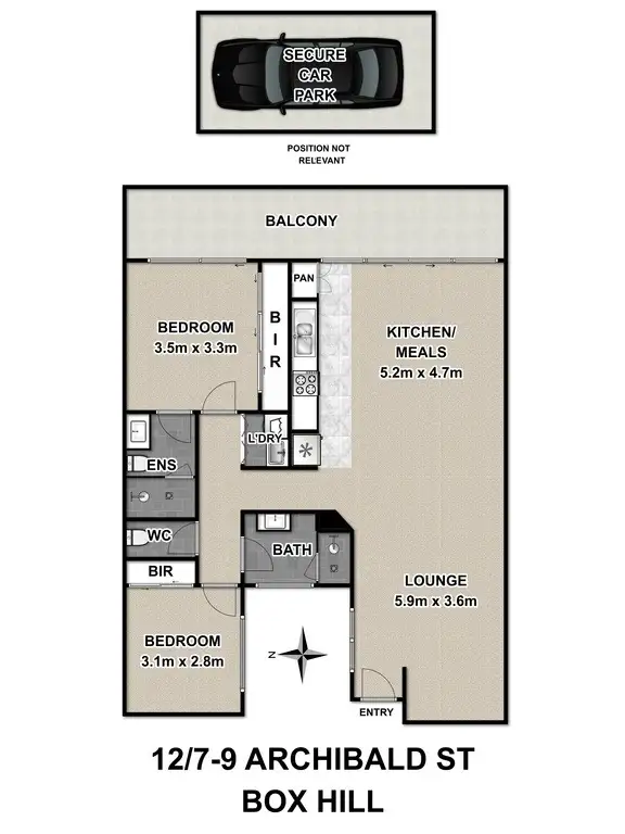 Floorplan of Homely apartment listing, 12/7-9 Archibald Street, Box Hill VIC 3128