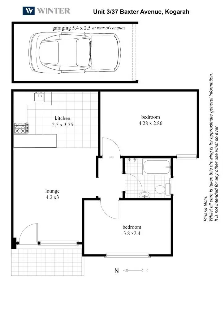 Floorplan of Homely villa listing, 3/37 Baxter Avenue, Kogarah NSW 2217