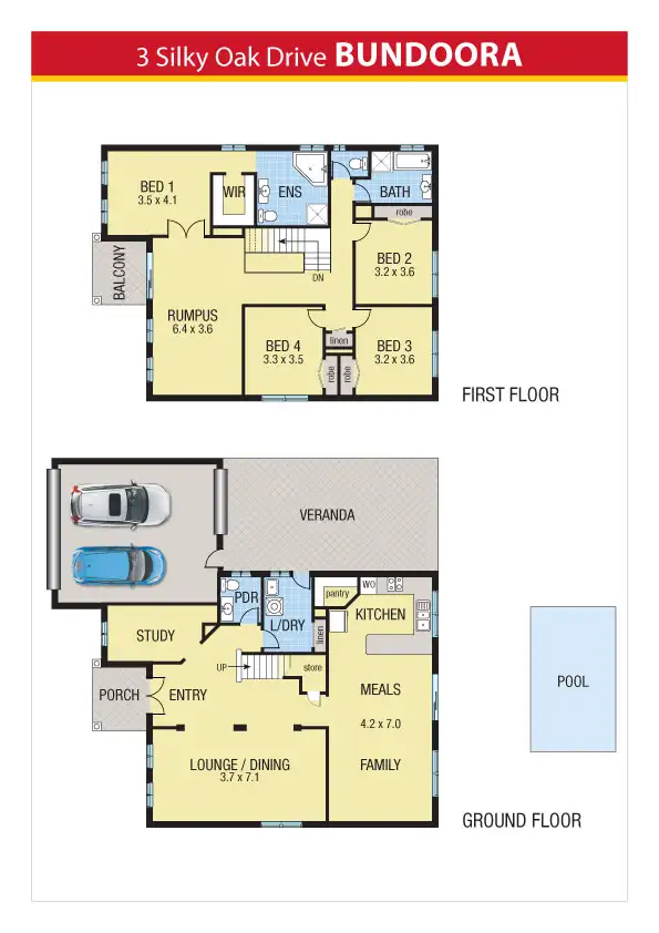 Floorplan of Homely house listing, 3 Silky Oak Drive, Bundoora VIC 3083