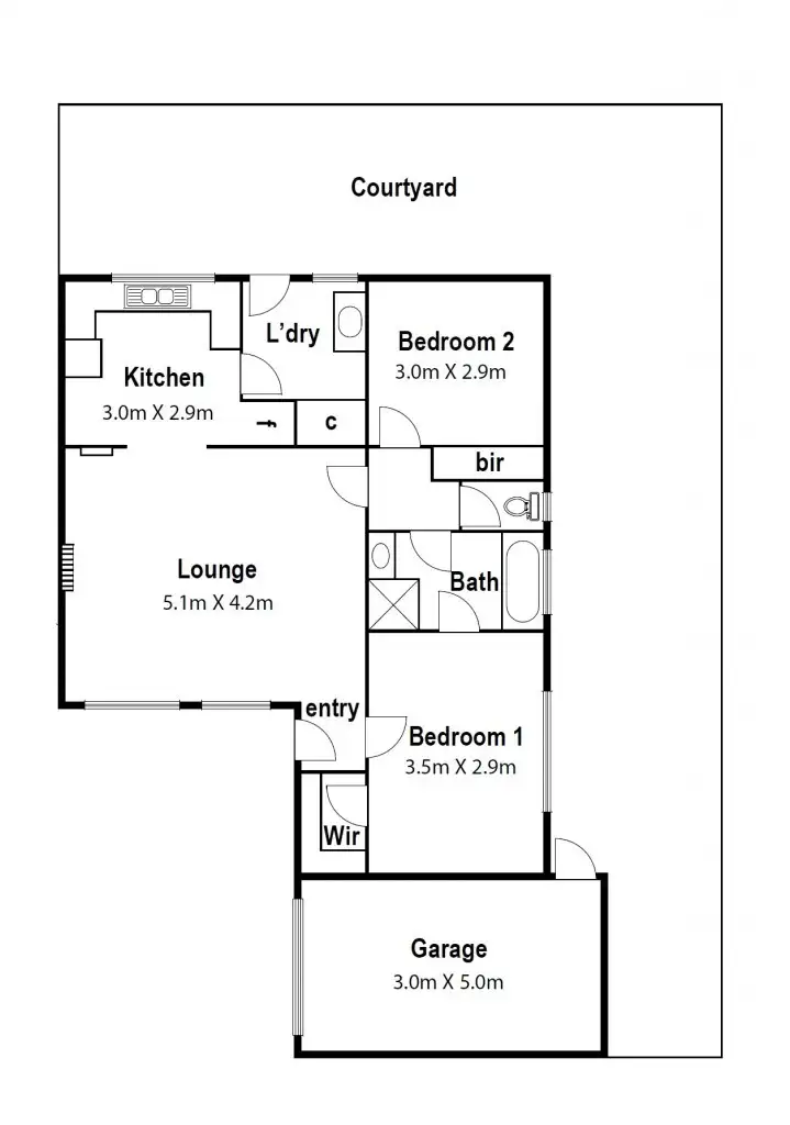 Floorplan of Homely unit listing, 3/16 O'Connell Street, Kingsbury VIC 3083